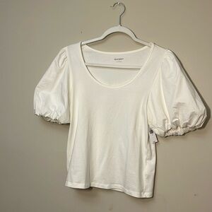 Old Navy White Puff Sleeve Blouse